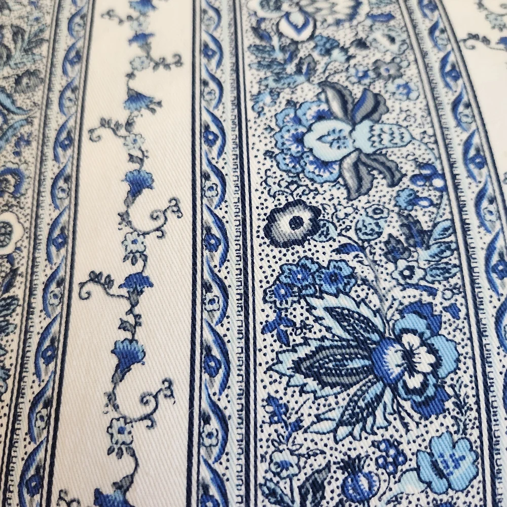 STOF France Provence Pillow Marine Floral Florals blue white cotton